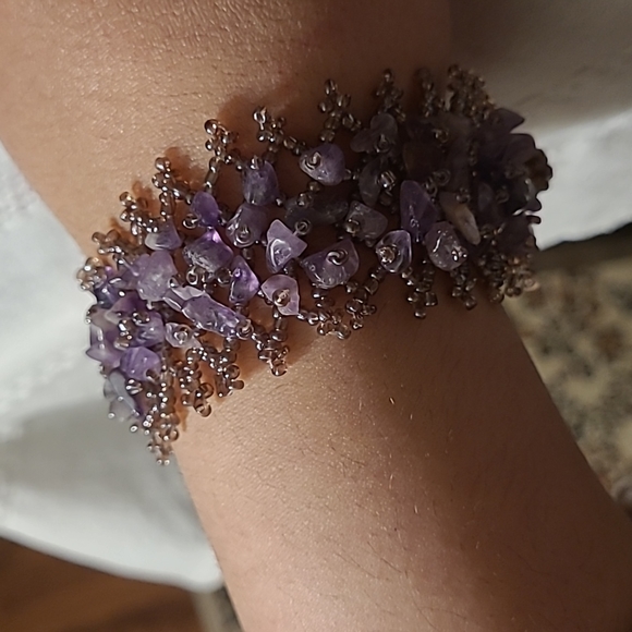 Purple Beaded Bracelet - Picture 1 of 4